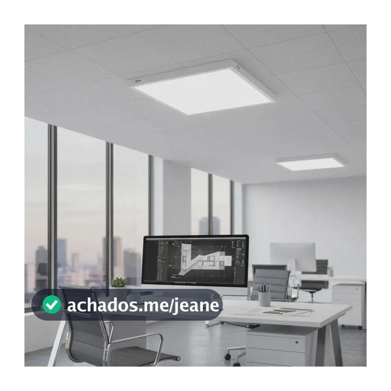 Painel Led Sobrepor 60w 100x100cm Plafon Quadrado Bivolt 4000K Luz Branco Neutro Grande Formato - Avant
