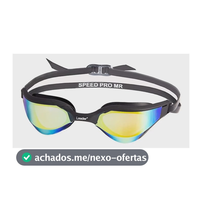 Óculos Natação Espelhado Leader Speed Pro Cor Preto