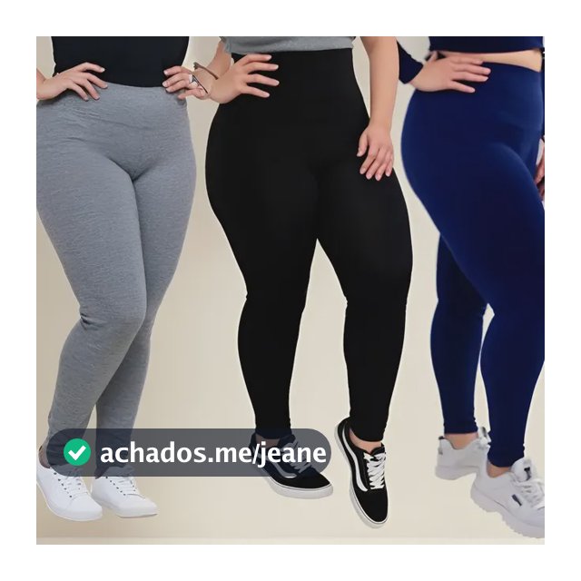 Kit 2 Calças Legging Plus Size Academia Costura Reforçada