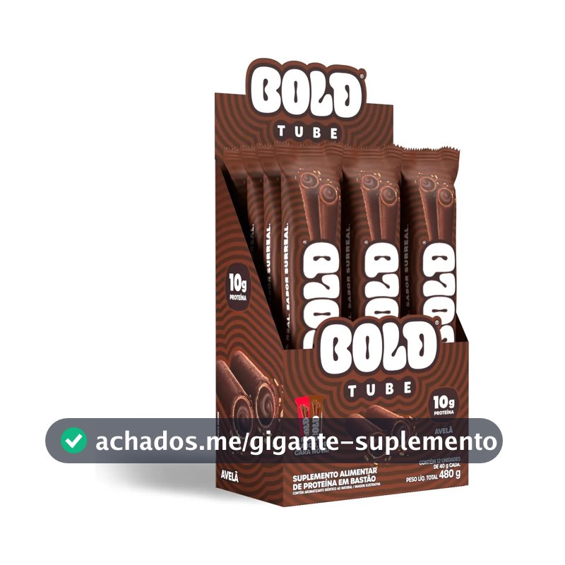 Bold Chocolate Proteico Tube Caixa 12 Unidades Sabor Avelã