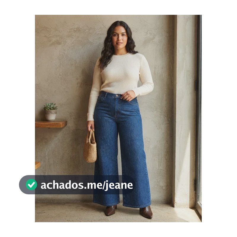 Calça Pantalona Plus Size100%algodão C/cós Anatômico Loopper Azul Médio 48