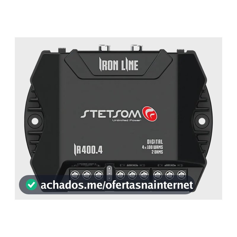 Stetsom Módulo Amplificador Ir400.4 400x4 Rca 400w Rms Digital Iron Line 2 Ohms Stereo Preto