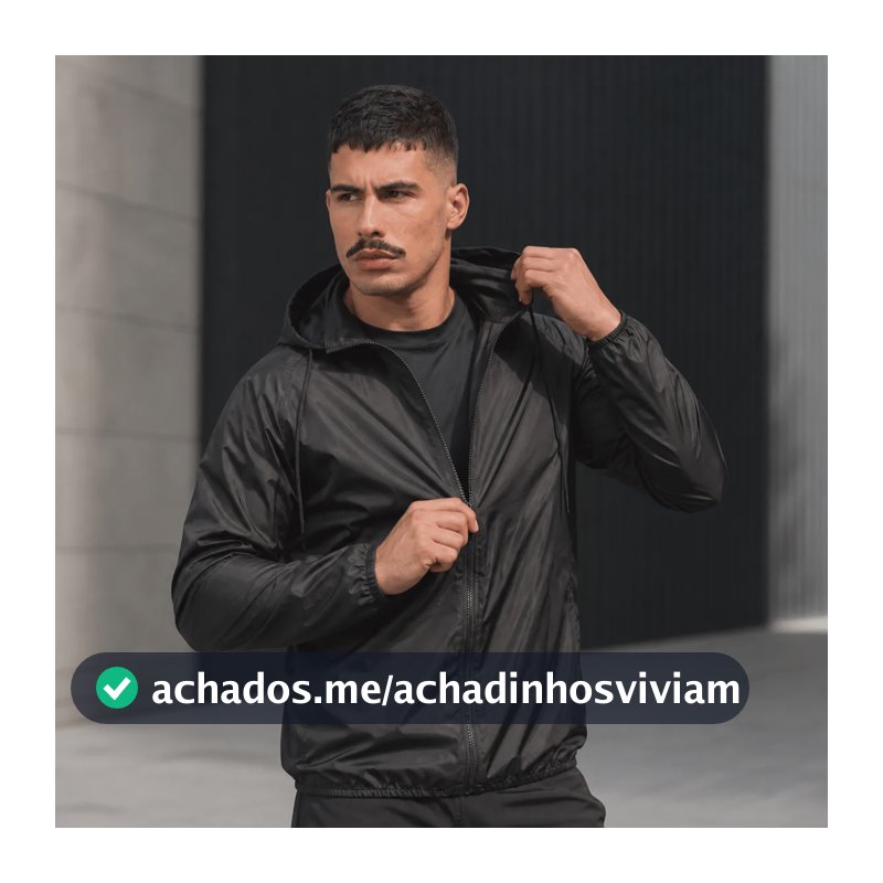 Jaqueta Corta Vento Masculina Casual Semi Forrada Resistente Preto M