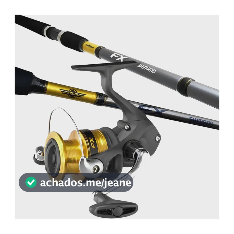Kit Pesca Vara Shimano 1,98m + Molinete Fx 4000 Profissional Preto