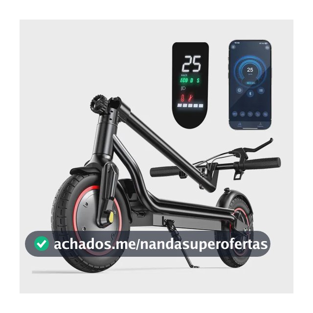Patinete Elétrico 500w Autonomia 37km Dobrável Ipx4 App 10  Preto