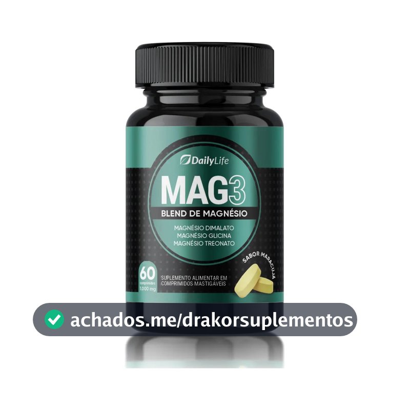 3 Mag Magnésios MAG-3 1000mg Sabor Maracujá 60 Comp Dailylife 1Un