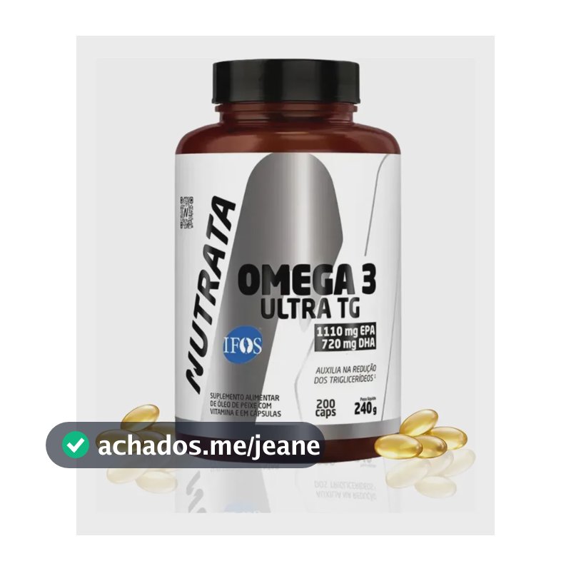 Ômega 3 Nutrata 200 Cápsulas Ultra Tg  Epa 1100 Dha 720 Sem Sabor