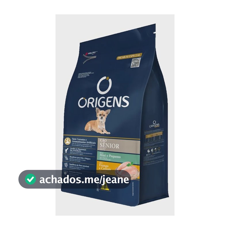Ração Cães Senior Mini/Pequena Frango Cereais 10,1kg Origens