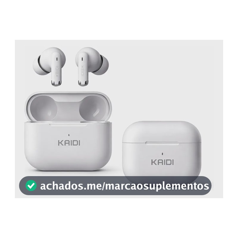 Fone Bluetooth 5.4 Sem Fio Tws Kaidi Kd780 Graves Potentes Branco