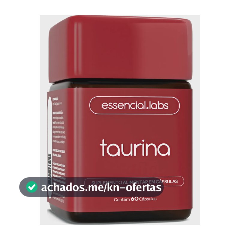 TAURINA com 1000mg por Dose - Fórmula Exclusiva com Máxima Concentração e Absorção - 60 Cápsulas