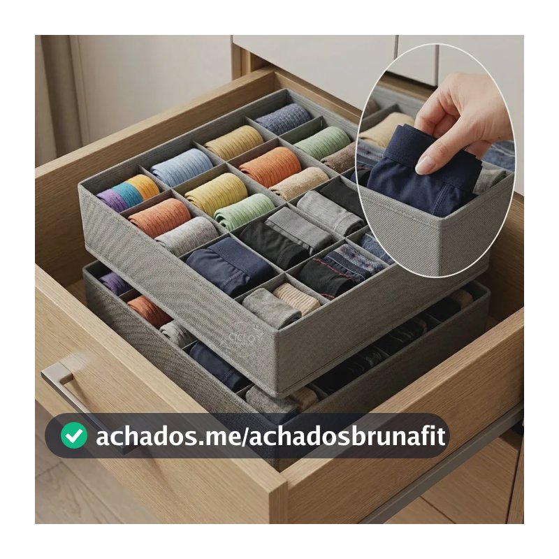 Kit 2 Organizador Colmeia De Roupas Gaveta Guarda Roupa 24 Divisórias Ciclo Alternativa Cor Cinza