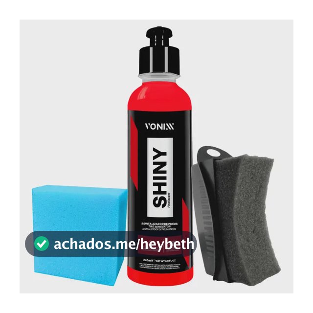 Kit Pneu Borracha Shiny Vonixx 240ml Aplicador Cor Vermelho