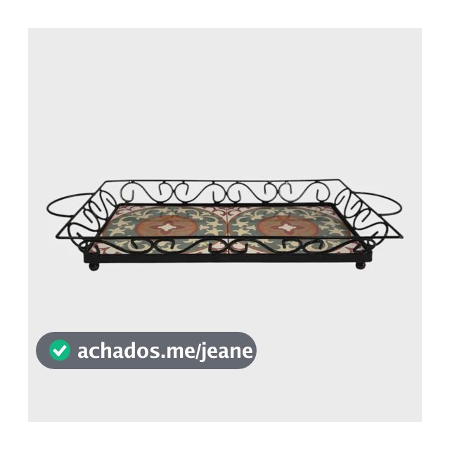 Bandeja Ferro Servir Mesa Café Decoração Rústica 58x27cm