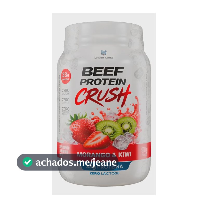 Beef Protein Crush Under Labz Whey Isolado Hidrolisada Carne Beef Protein Morango E Kiwi 910g