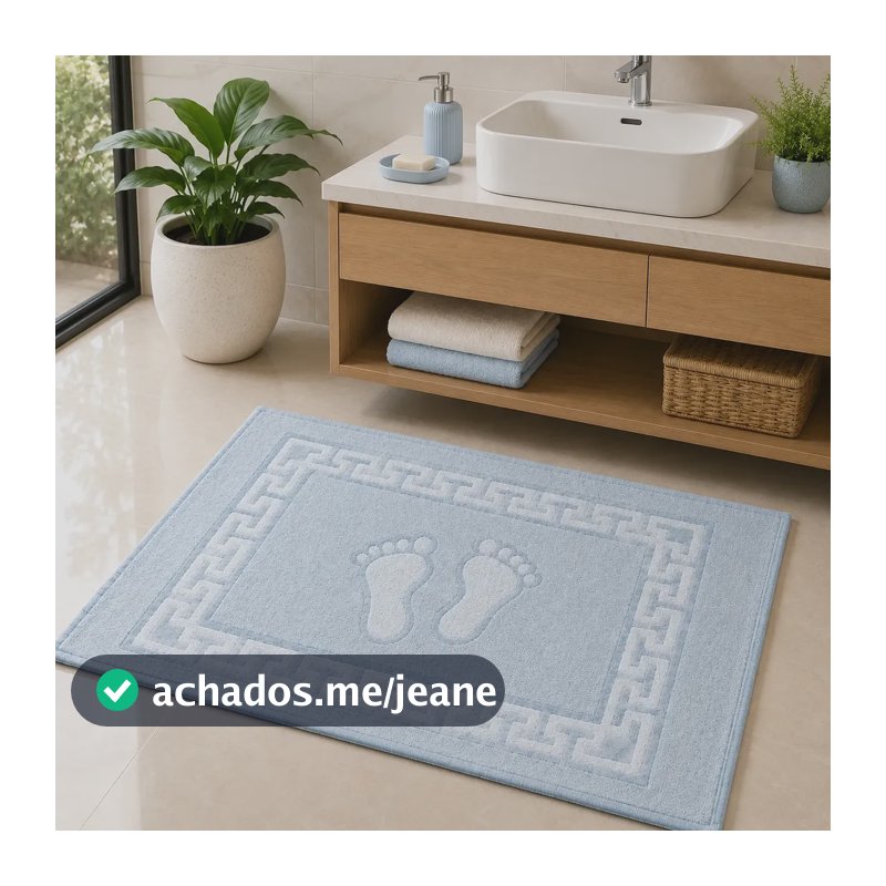 Kit 3 Tapetes Banheiro Atoalhado Macio Algodão Grande 47x70 Sortido Geométrico