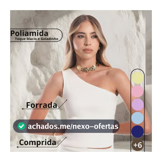 Blusa Feminina Um Ombro Só Forrada Poliamida Premium