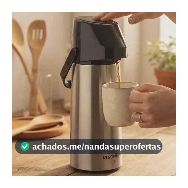 Garrafa Térmica Chimarrao Rubi 1l Inox Bomba De Pressão Café Inox