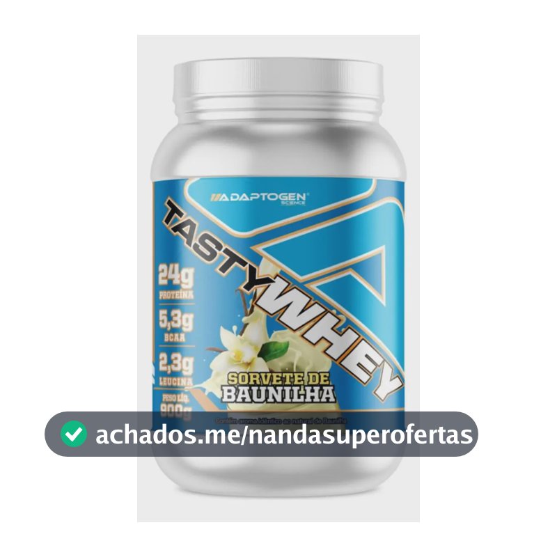 Tasty Whey Gourmet Adaptogen Pote 900g Pó Sabor Sorvete De Baunilha
