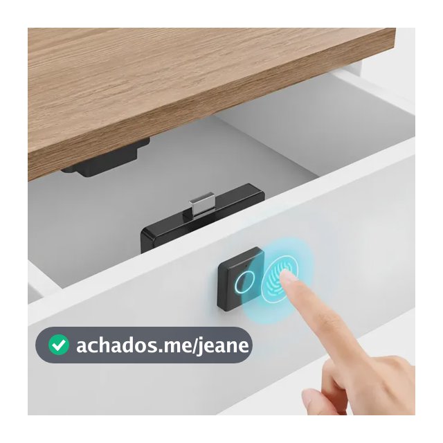 Fechadura Biométrica Para Gaveta Armário Preto