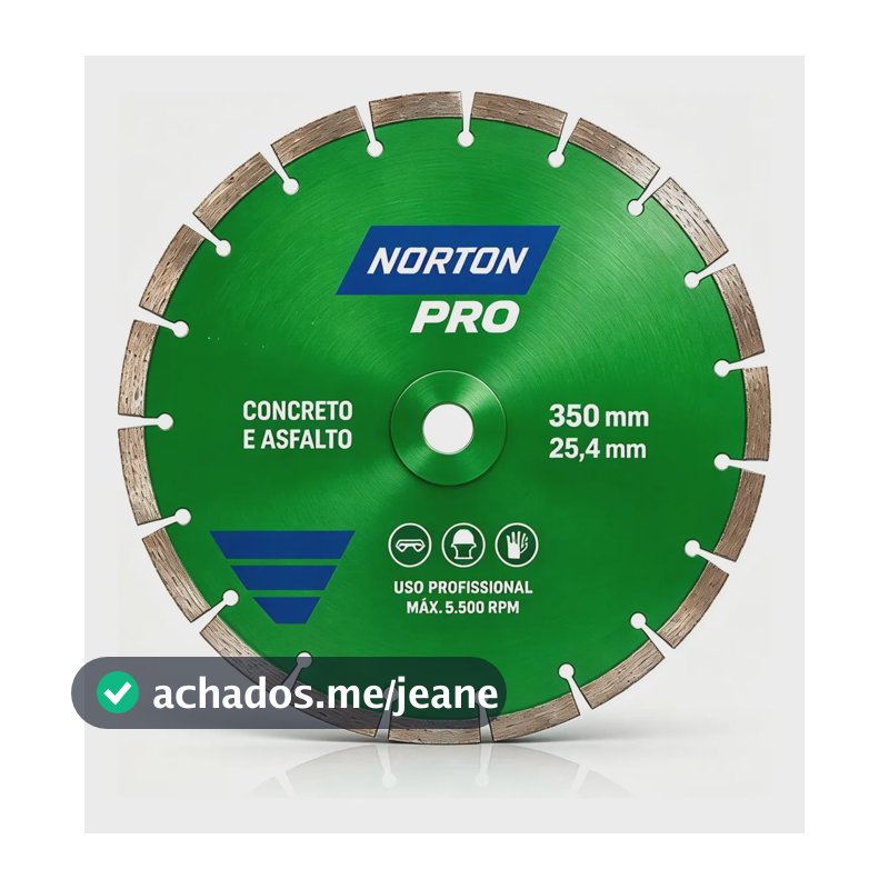 Disco Diamantado Norton Pro Para Concreto/Asfalto 350 X 25,4