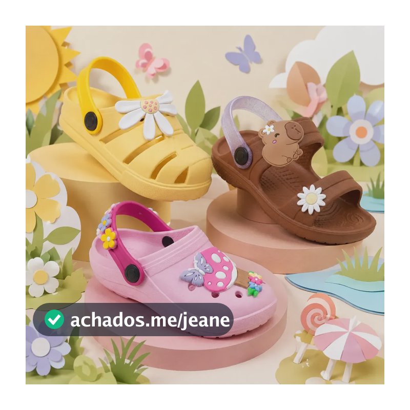 Kit 3 Babuche Infantil Menina Papete Verão Confortável Macia Amarelo 27/28