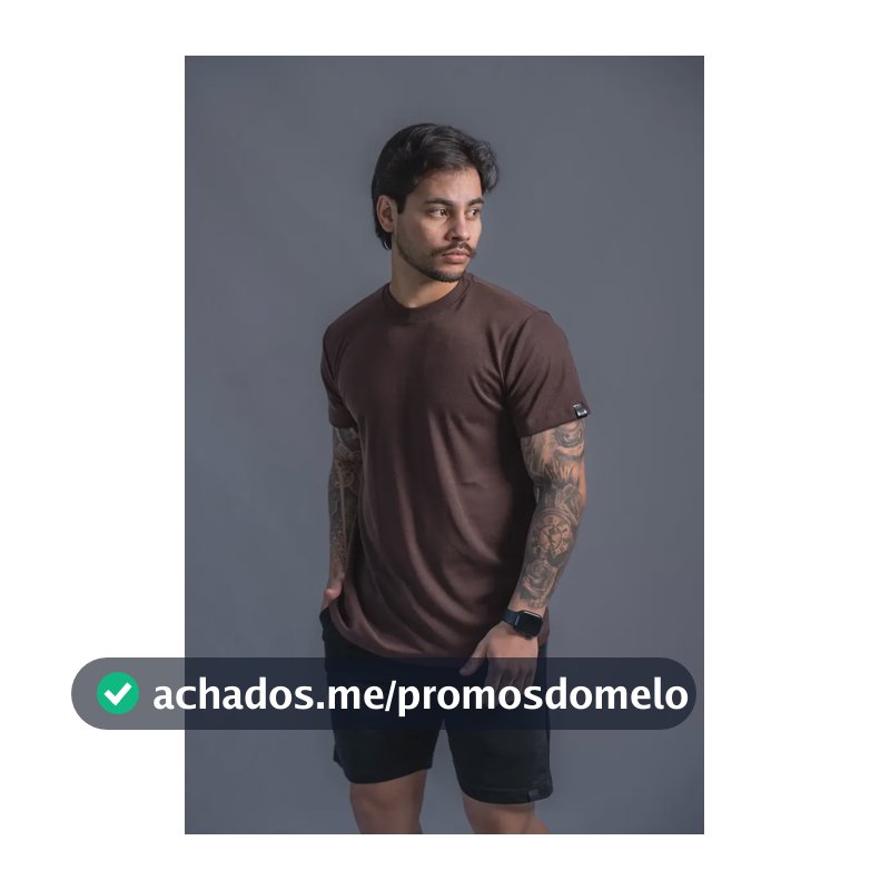 Camiseta Masculina Casual  Tecido Canelada Estilosas Café Canelado G