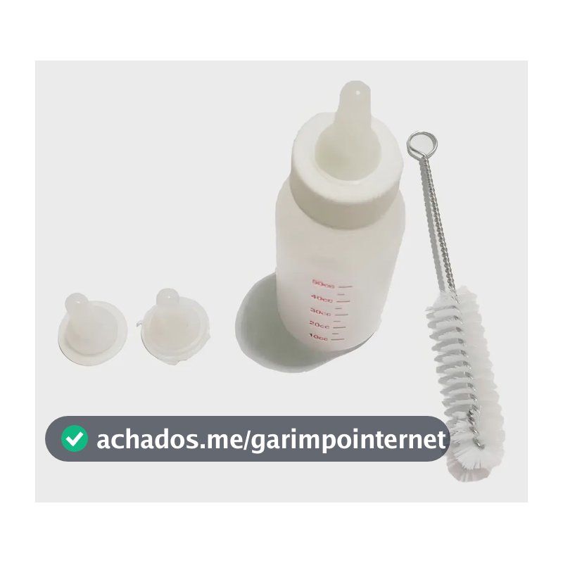 Mamadeira Savana Filhotes 50ml Cães Gatos Silicone Escova Leite Água
