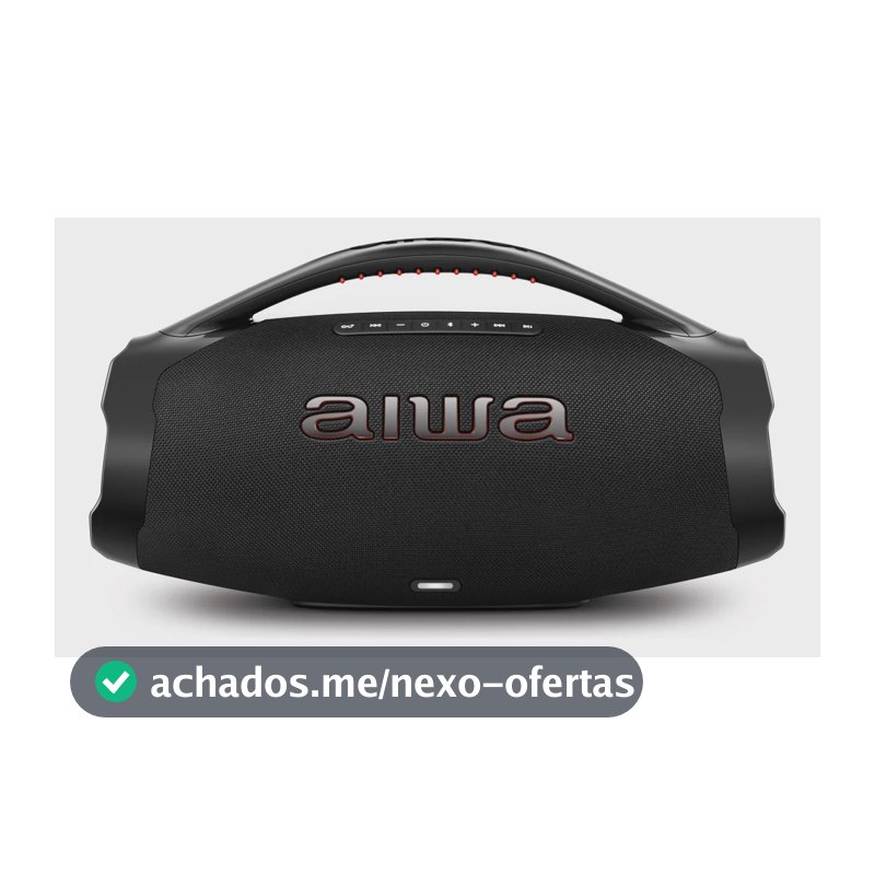 Caixa De Som Boombox Aiwa AWS-BBS-01-B 200w IP66 30hs De Bateria