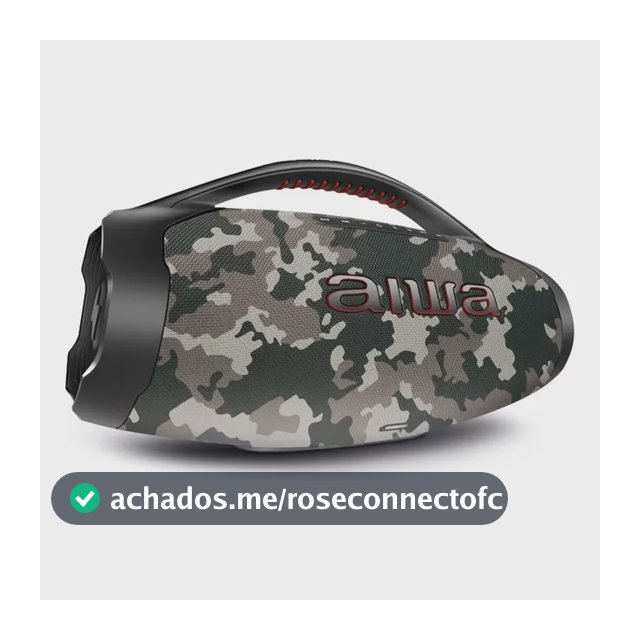 Caixa de Som Boombox Plus AIWA BBS-01-BG 200W Bluetooth 30H IP66 USB Cinza