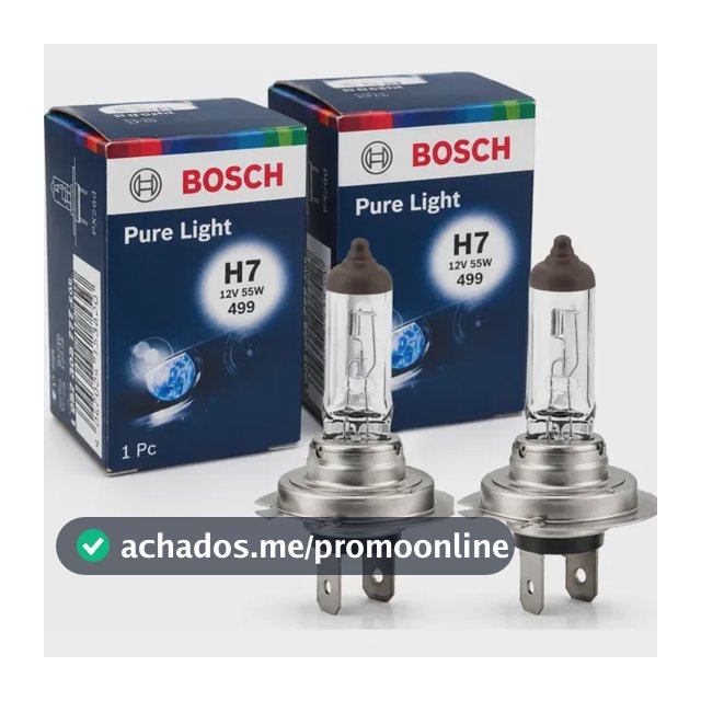 Par Lâmpadas Farol H7 Bosch Pure Light 12v 55w Original