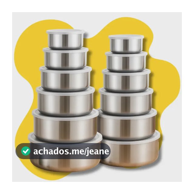 10 Jogo Conjunto Potes Com Tampa Hermetico Em Aço Inox Cinza
