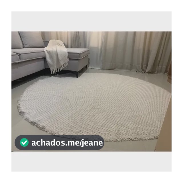 Tapete Redondo 100% Algodão 1,50x1,50. Fácil De Limpar!