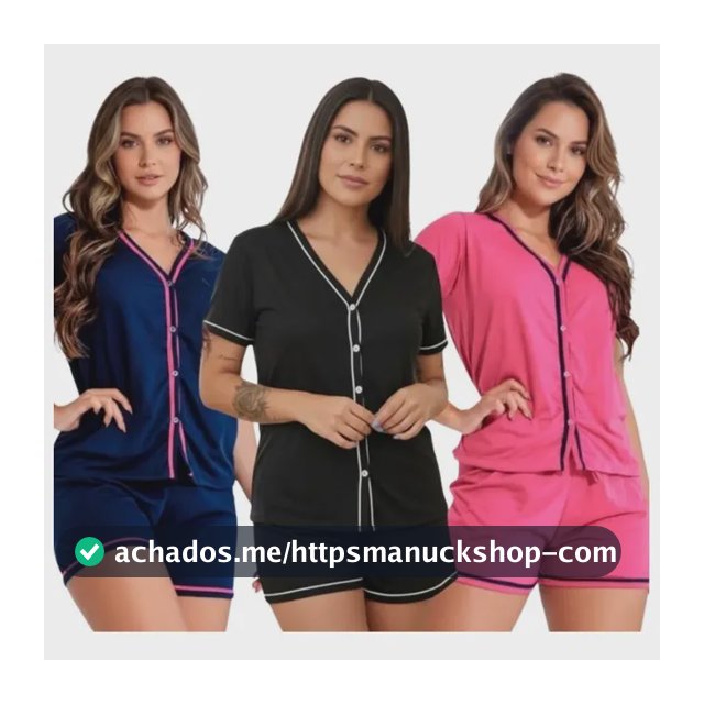 Kit 3 Pijamas Americano Amamentação Com Botões Em Malha