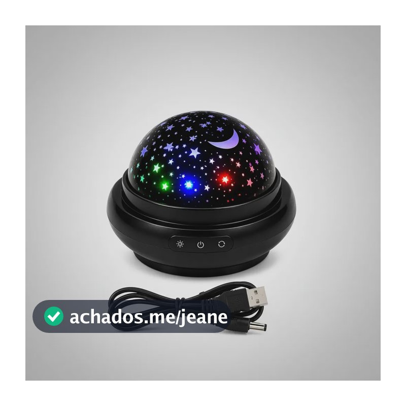Mini Projetor De Estrelas Led Luminária Luz Noturna Usb Preto 127/220v