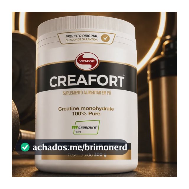 Creatina Creapure Creafort Vitafor Monohidratada 300g Pote Amêndoas