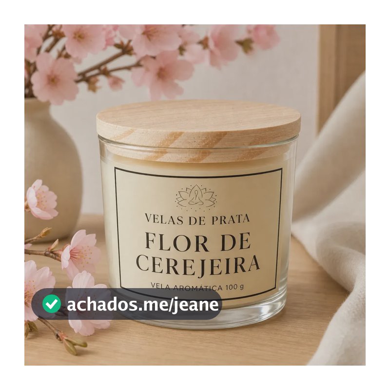 Vela Aromática Perfumada Presente Decorativa Fragrância Flor De Cerejeira 100g