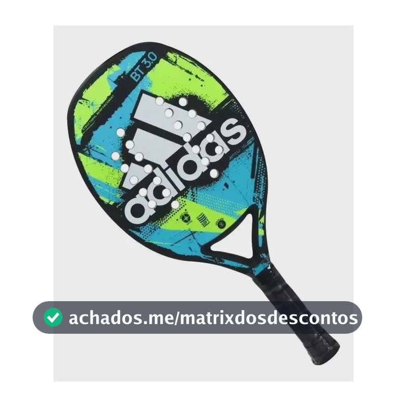 Raquete Beach Tennis adidas Bt 3.0 Fiberglass 24 Furos Cor Azul/lima