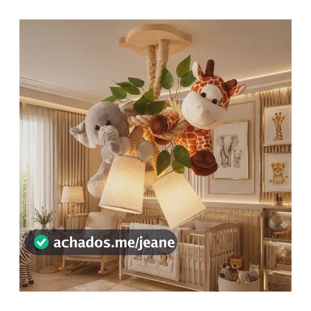 Luminária De Teto Safari Linha Luxo Com Cúpulas E Pelúcias