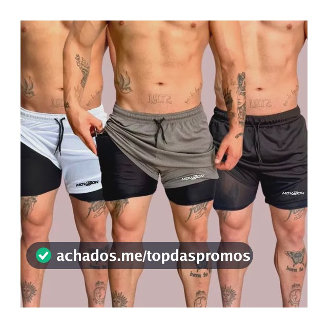 Kit 3 Shorts Masculino 2 Em 1 Dry Fit Academia Anti Odor
