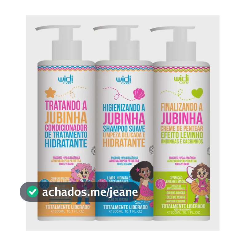 Kit Jubinha Infantil Shampoo Condicionador E Creme - Widi Care