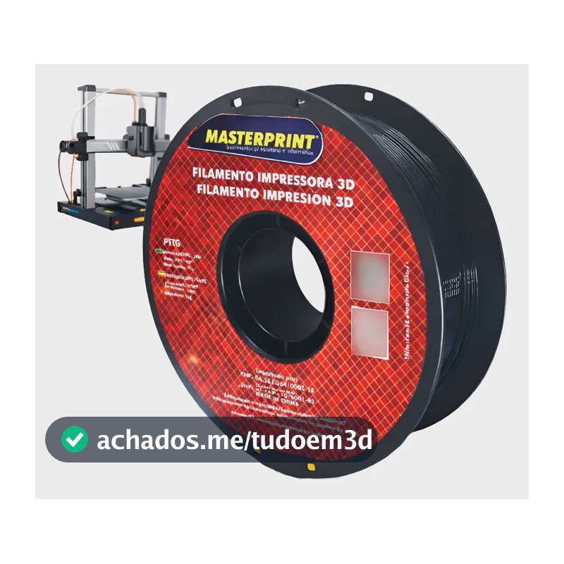 Filamento Impressora 3d Petg Preto Resistente 1kg 1,75mm Preto