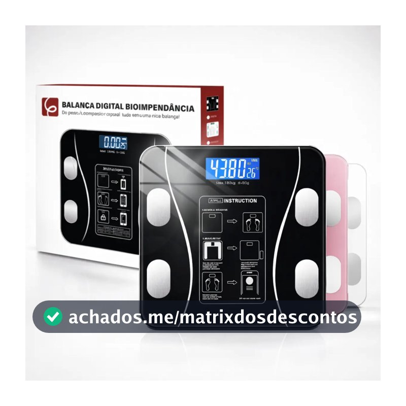 Eps-6905 Balança Epsilon Inteligente Bluetooth Com App, Lcd, Vidro Temperado, 180kg