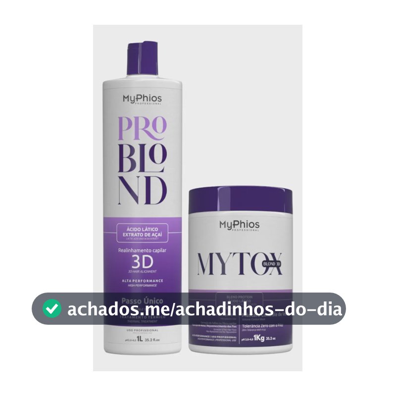 Kit Alisamento Progressivo Blond MyPhios e Botox Capilar Matizador
