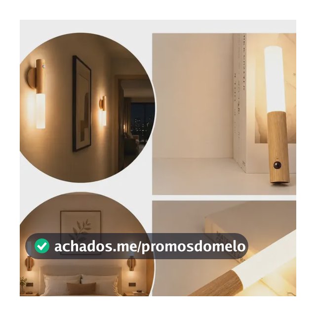 Kit 2 Arandelas Decorativas Led Para Parede Luz Quente Madeirado/branco