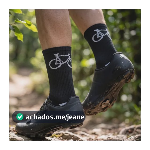 Kit 2 Pares Meia Esportiva Ciclismo Poliamida Cano Alto