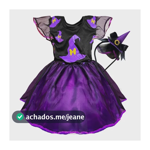 Fantasia Bruxinha Infantil Menina Halloween Criança Vestido