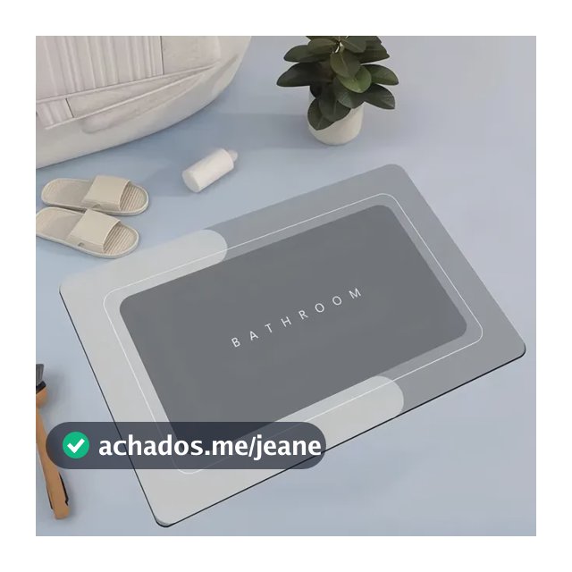 Kit 2 Tapete Mágico Antiderrapante Ultra Absorvente Banheiro Tapete Banheiro Cinza Kit 2 Tapete Retangular