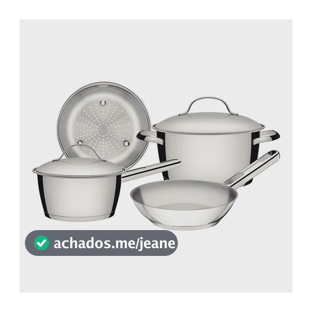 Jogo De Panelas Inox Fundo Triplo Allegra 4 Peças Tramontina