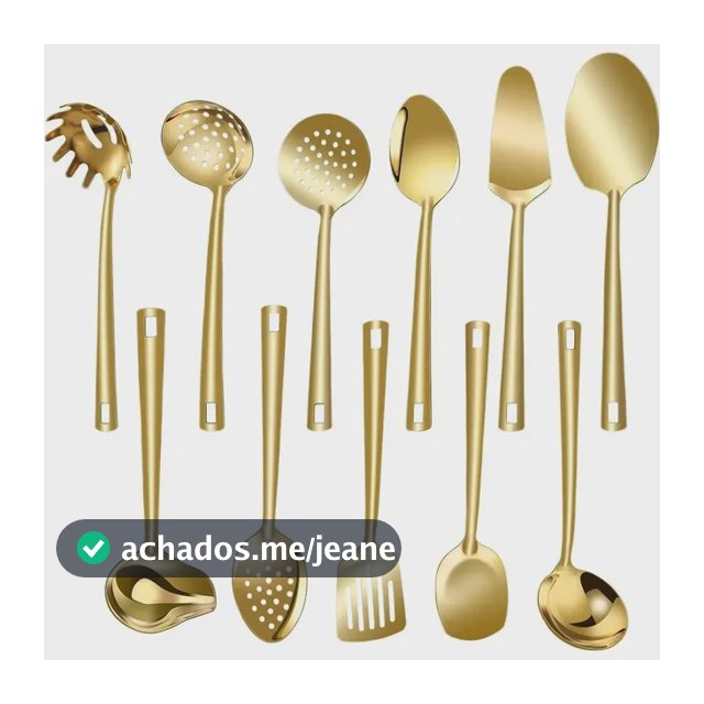 Kit Faqueiro Dourado Luxo Jogo Talheres Inox 11 Pçs Dourado