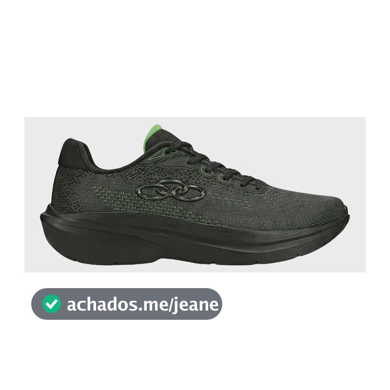 Tênis Olympikus Soma 2 Masculino Leve Confortável Esportivo Grafite/verde Liso 40 Br